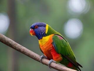 Wall Mural - Beautiful bird in nature,  blurry background, bird in a tropical garden