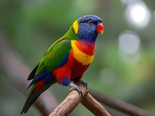 Wall Mural - Beautiful bird in nature,  blurry background, bird in a tropical garden