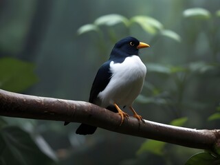 Wall Mural - Beautiful bird in nature,  blurry background, bird in a tropical garden