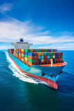 Fototapeta  - Global Journey: Capturing the Essence of International Freight Shipping at Sea