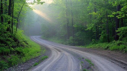 Sticker - road in the forest