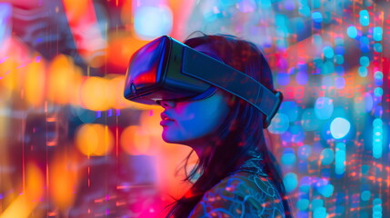 Wall Mural - person with vr headset