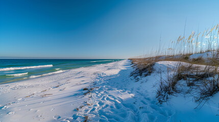 Wall Mural - Beach with azure waves and white sand