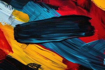 Poster - A close-up view of a vibrant painting with an array of different colors. This picture can add a pop of color and creativity to any project