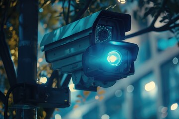 Poster - A picture of a traffic light with a green light in front of a building. Suitable for illustrating urban infrastructure and transportation themes