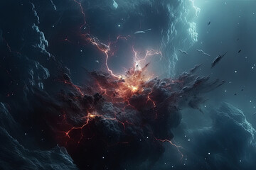 Wall Mural - vast expanse filled with an array of clouds and an abundance of stars.