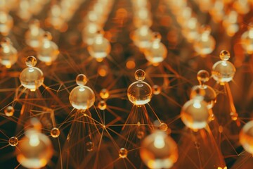 Poster - A close-up view of a bunch of water droplets. Can be used to depict freshness, purity, or the beauty of nature.