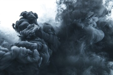 Wall Mural - A photo capturing a cloud of smoke in black and white. This versatile image can be used in various contexts