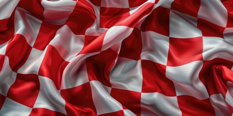 Poster - A picture of a red and white checkered fabric. Can be used for various crafts and DIY projects