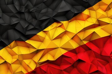 Aufkleber - Abstract background featuring black, yellow, and red triangles. Versatile and eye-catching, perfect for various design projects