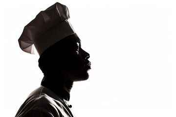 Wall Mural - Chef silhouette isolated on white background