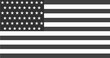 Black and white of The United States of America (USA or U.S.A.) Flag in greyscale