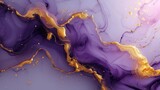 Fototapeta Lawenda - a close up of a purple and gold liquid with some gold flecks on the bottom of the liquid.
