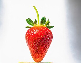 Wall Mural - just strawberries; isolated on a white background; healthy food concept; vertical photo of freshly harvested organic fruits copy space, banner, advertisement, invitation, discount offer