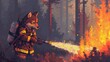 Immerse yourself in a high-stakes digital world of danger and heroism as you become a courageous firefighter battling raging flames with a powerful hose in this thrilling anime-inspired action-advent