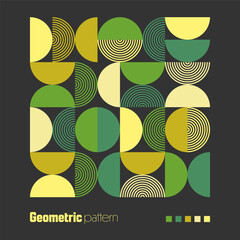 Wall Mural - geometric trendy pattern. modern colorful background with simple elements. retro texture with basic 