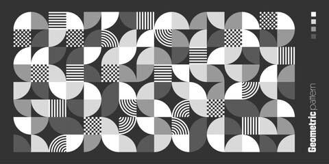 Wall Mural - geometric trendy pattern. modern background with simple elements. retro texture with basic geometric