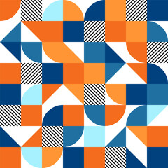Wall Mural - geometric trendy pattern. modern colorful background with simple elements. retro texture with basic 