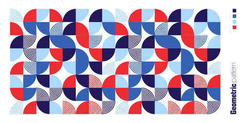 Wall Mural - geometric trendy pattern. modern colorful background with simple elements. retro texture with basic 