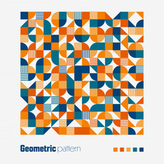 Wall Mural - geometric trendy pattern. modern colorful background with simple elements. retro texture with basic 