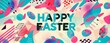 happy easter background in the style of bold geometrics Generative AI