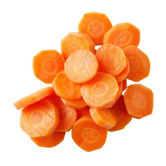 Wall Mural - Fresh Sliced Orange Carrots, Healthy Raw Vegetable Ingredient, cut out - stock png.