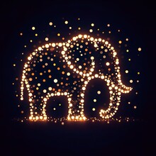 Elephant Shaped Bokeh Lights