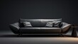 Black Leather Couch With Two Pillows