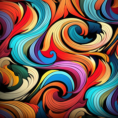 Poster - The vibrant waves are full of energy and movement, bright colors and wave patterns that create a sense of vitality and excitement.