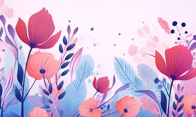 Poster - flowers watercolor abstract background design