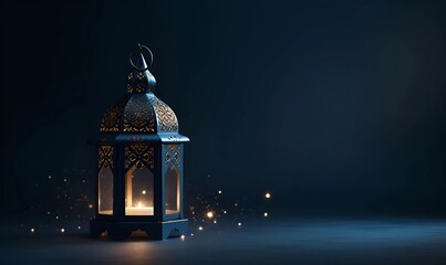 Wall Mural - Detailed lantern design for islamic ramadan celebration copy space