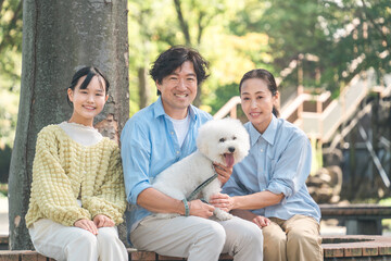 Canvas Print - ペットを飼う家族・愛犬家・犬を飼う飼い主
