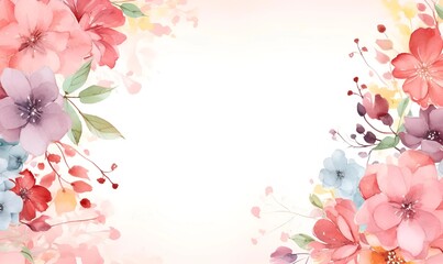 Poster - flowers watercolor abstract background design