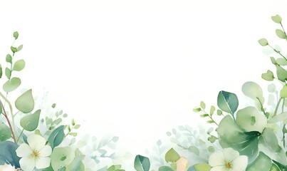 Wall Mural - flowers watercolor abstract background design