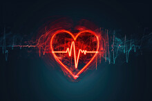 Heart Shape With Pulse Trace Icon