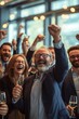 © gntdsgn - Corporate Business Photography of a Triumphant Group of Business Leaders Celebrating a Successful Project Completion, Generative AI
