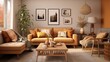Modern living room interior style inspired by elegant color palette 