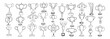 © Angger Dwi - Doodle champion trophy cup. Hand drawn award decorative icons. Vector illustrations isolated on white background.