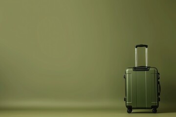 Wall Mural - a suitcase is sitting in front of a green wall