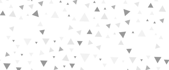 Poster - vector silver confetti triangle on a white background, falling triangle on a white background of fly