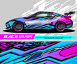 Car wrap decal designs. Abstract racing and sport background for racing livery.	