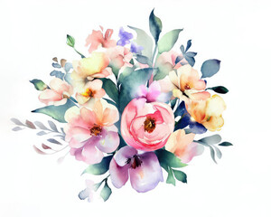 bouquet of watercolor flowers