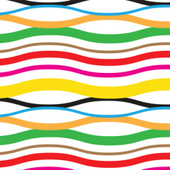 Aufkleber - abstract geometric repeatable colored smooth wave line pattern.