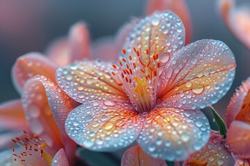 Wall Mural - A serene and calming photograph capturing a minimalist floral background. 