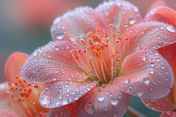 Wall Mural - A serene and calming photograph capturing a minimalist floral background. 