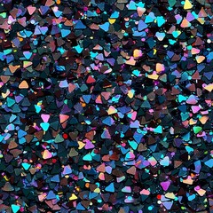 Wall Mural - Chunky holographic glitter with dark tones, seamless pattern