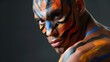 Portrait Body Painting with flat background