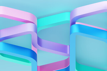 Fototapete - 3d illustration of geometric colorful pattern of simple geometric shapes