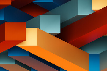 Fototapete - 3d illustration of     colorful stripes . Geometry  background, pattern