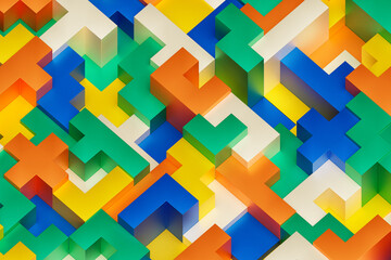 Poster - 3d rendering. colorful geometric pattern. minimalistic pattern of simple shapes. bright creative sym